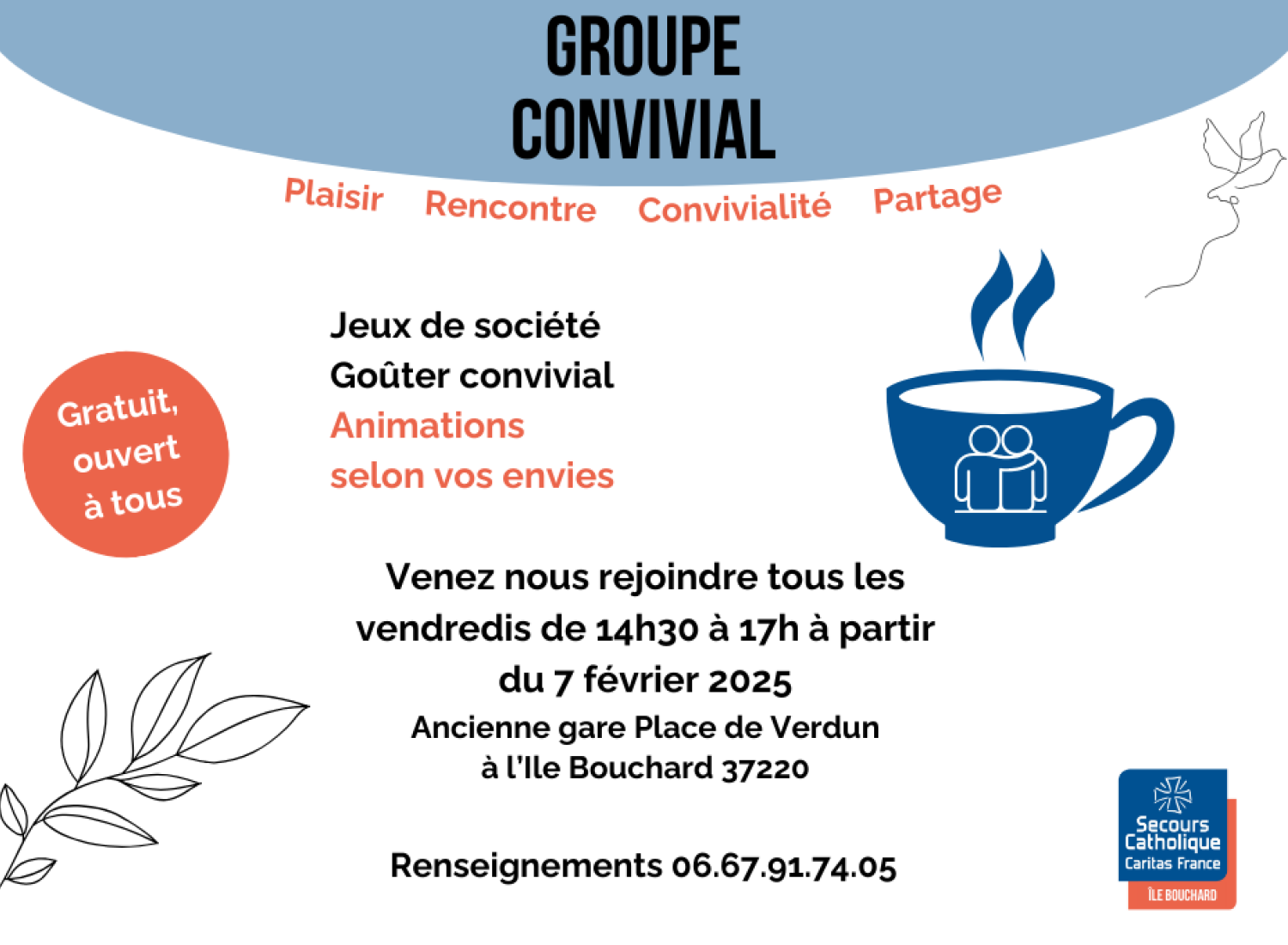 Affiche du groupe convivial de l'Ile Bouchard